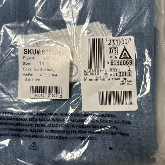 Lands' End High Rise TENCEL Pleated Wide Leg Pants Size 18 - Picture 3 of 4